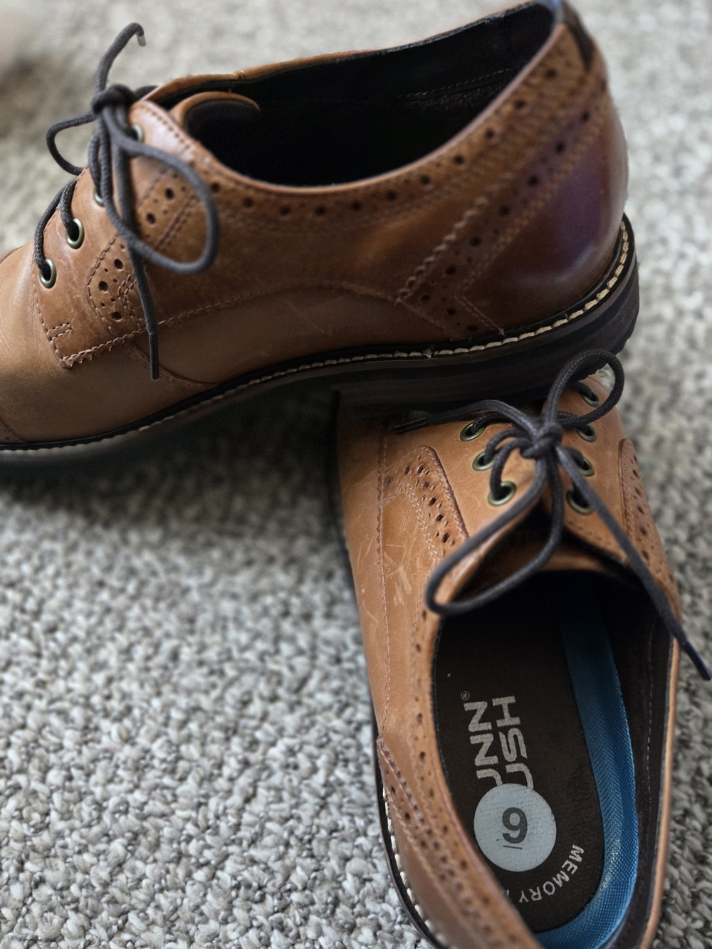 Nunn Bush Men's Tan Leather Lace-Up Brogues